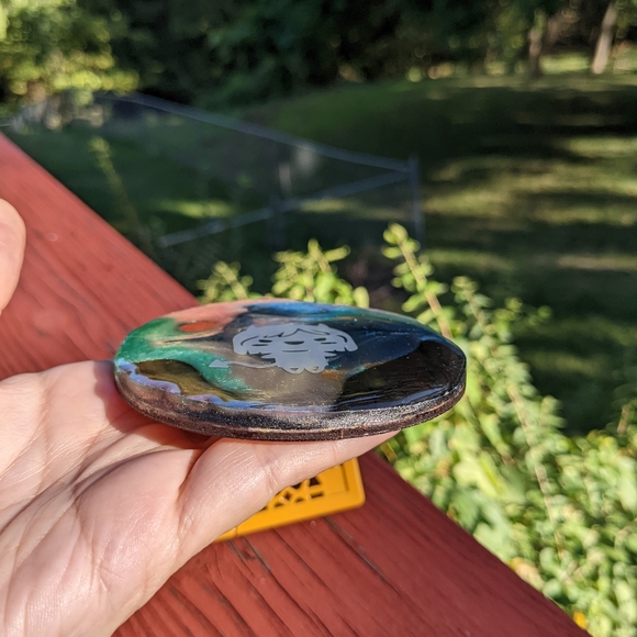 Devil Girl Magnet Handmade Resin Wood Art Artisan Cute Unique Gift Spooky - Picture 8 of 8